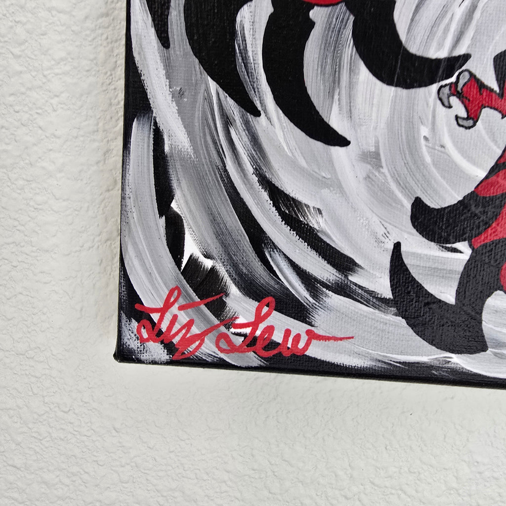 Yveltal 8 by 10 Acrylic Poke-Art Painting
