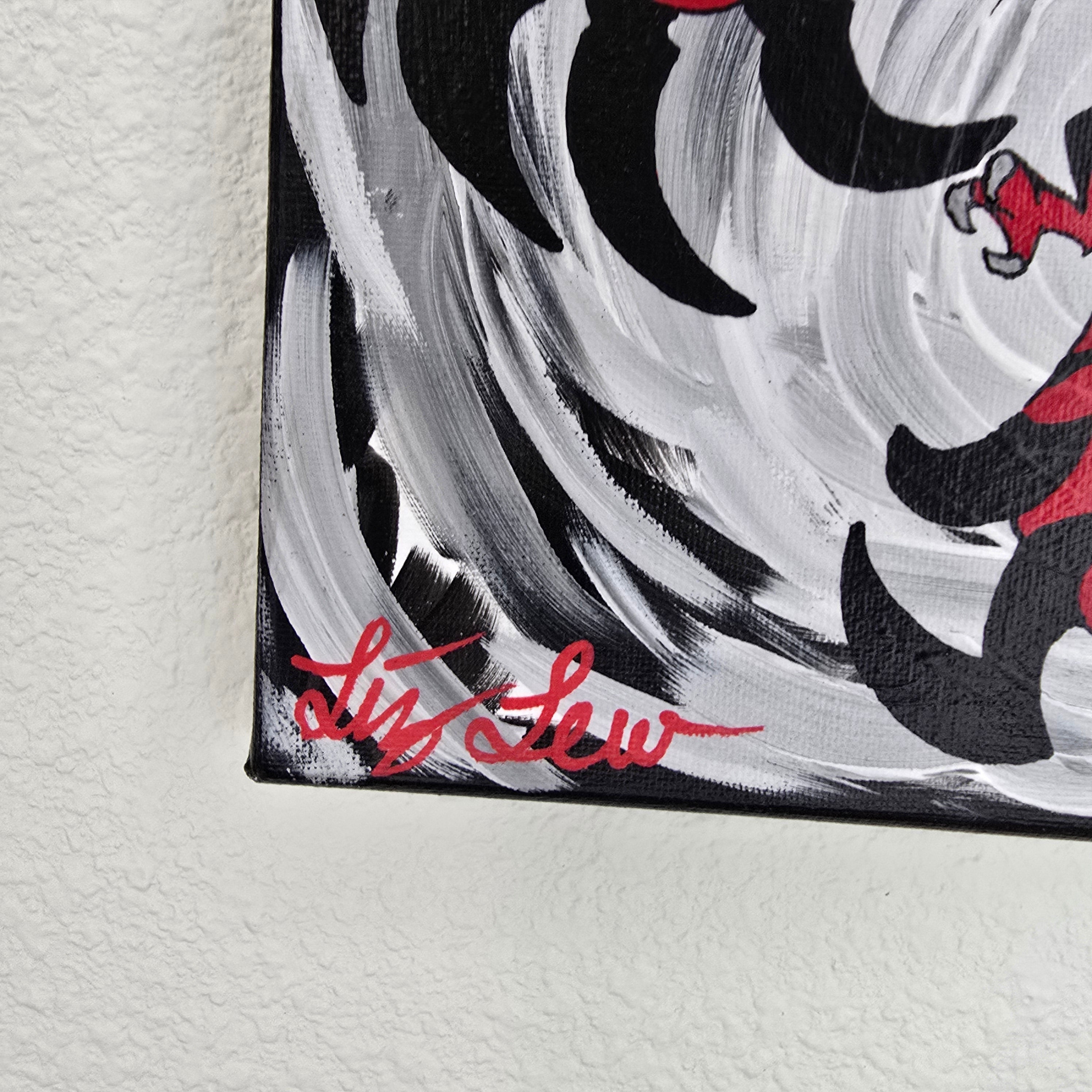 Yveltal 8 by 10 Acrylic Poke-Art Painting