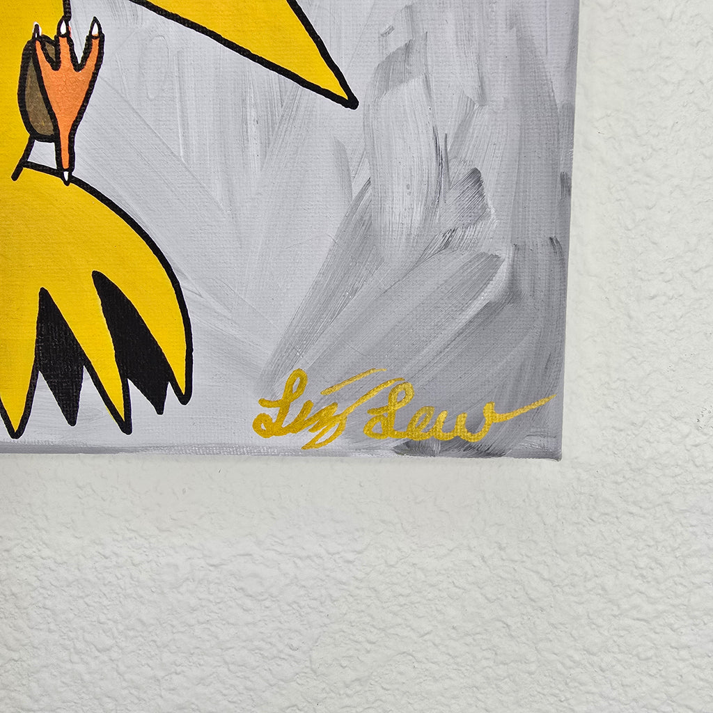Zapdos 8 by 10 Acrylic Poke-Art Painting