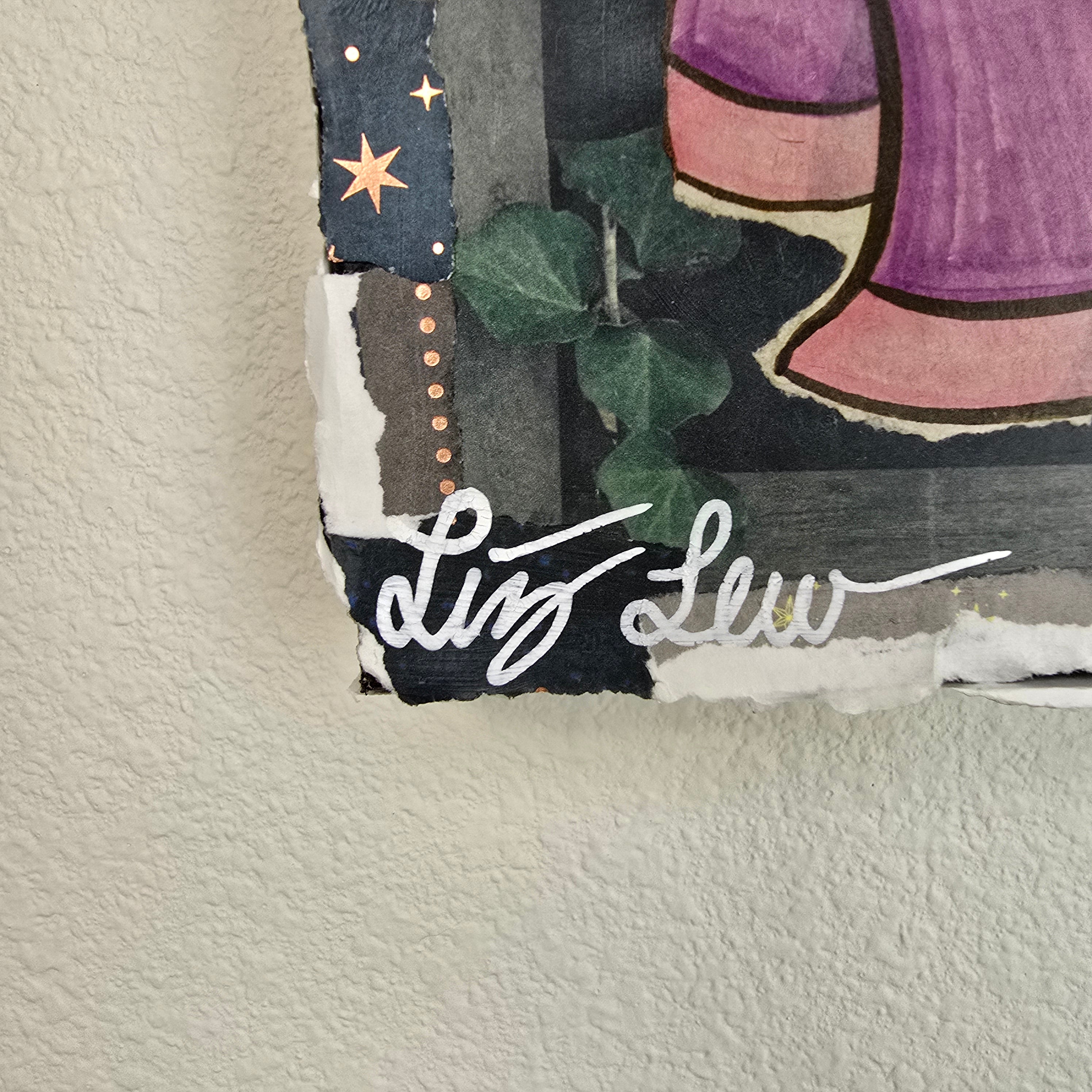 Mismagius Witch Themed Scrapbook Collage Painting 8 x 10 x 2